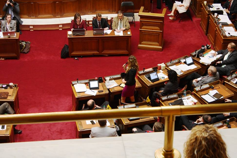 Pictured is HB 2568 cosponsor Saira Blair giving a well reasoned floor speech. She said she was thankful her parents chose life for her and so are we.